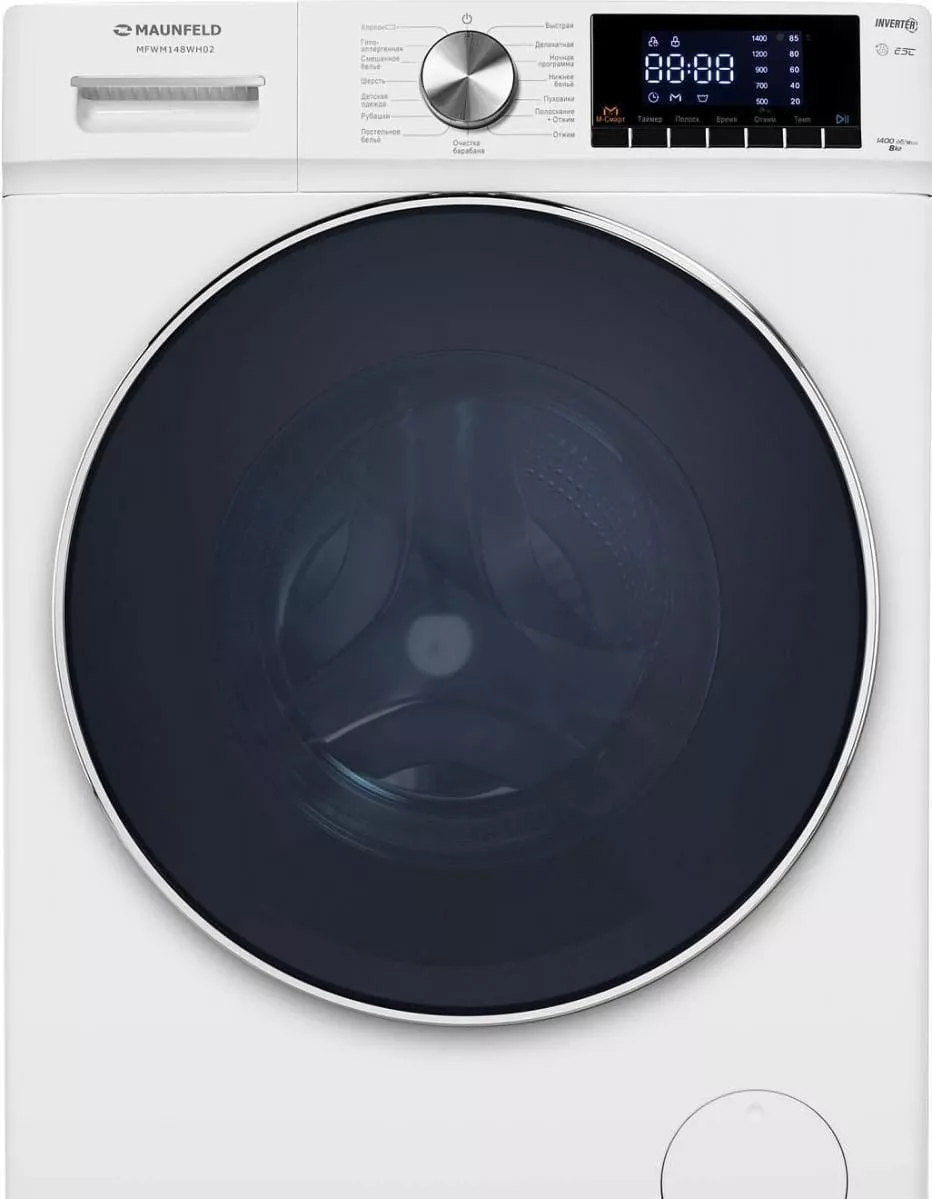 Стиральная машина с инвертором MAUNFELD MFWM148WH02 RU, белая